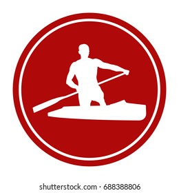 sports sign icon male athlete c�anoeing