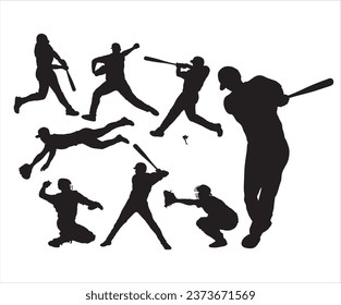 Sports silhouette vector set isolated on a white background 