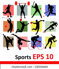 Sports silhouettes vector