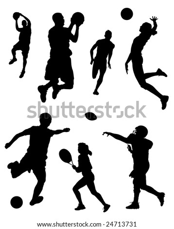 Sports Silhouettes Vector Stock Vector (Royalty Free) 24713731