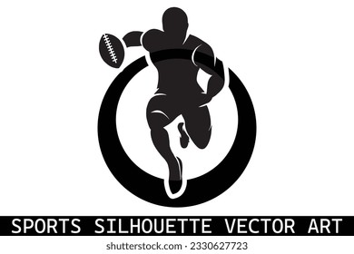 Sport Silhouetten Vektor, Fußball Silhouetten, American Football-Spieler Silhouetten, Sport-Spieler Vektor Silhouetten.