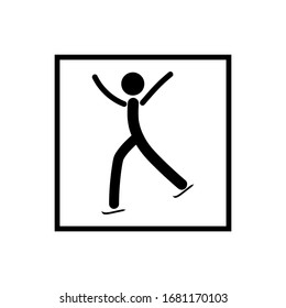 Sports. Single figure skating men. The male silhouette skate. Logo professional sports dance on ice. Monochrome template for poster, logo. Design element. Vector illustration