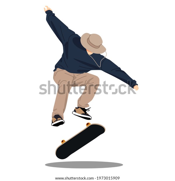 Sports Skateboarding Boy Vector Art E Stock Vector (Royalty Free ...