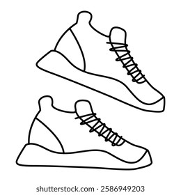 Sports sneakers. Flat line vector illustration eps10