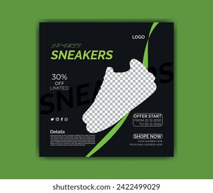 Sports sneakers social media post design.