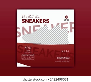 Sports sneakers social media post design.