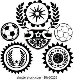 Sports Soccer Crests and Patch Vector Illustration