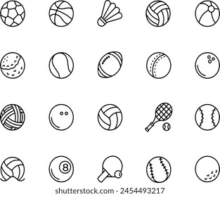 sports soccer, tennis, pool, balls in vectors