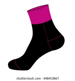 Sports socks in vector in the assortment.Elastic socks in vector on a white background.