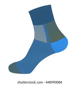 Sports socks in vector in the assortment.Elastic socks in vector on a white background.