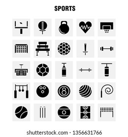 Sports Solid Glyph Icon Pack For Designers And Developers. Icons Of Ball, Golf, Tee, Sports, Cricket, Stumps, Wicket, Sports, Vector