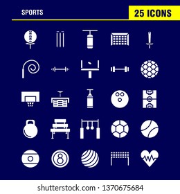 Sports Solid Glyph Icon Pack For Designers And Developers. Icons Of Ball, Golf, Tee, Sports, Cricket, Stumps, Wicket, Sports, Vector