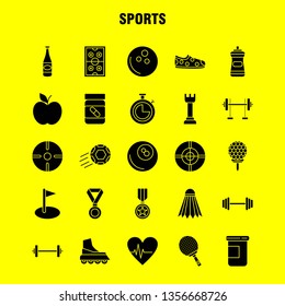 Sports Solid Glyph Icon for Web, Print and Mobile UX/UI Kit. Such as: Boarding, Skateboard, Skating, Sports, Shooting, Shooting Board, Sports, Pictogram Pack. - Vector