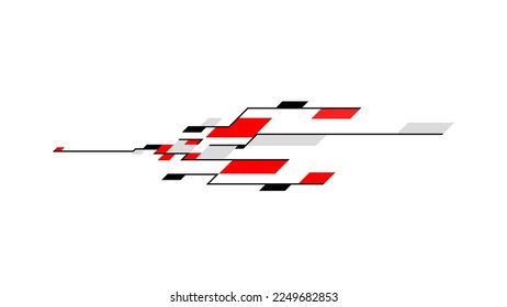 Sports speed stripe geometric red and black element graphic vector