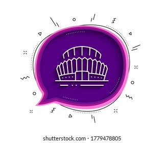 Sports stadium line icon. Chat bubble with shadow. Arena sign. Sport complex symbol. Thin line sports stadium icon. Vector