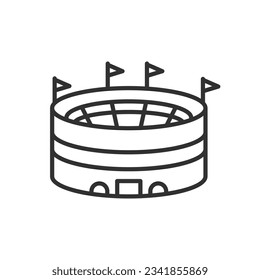Sports stadium, linear icon. Line with editable stroke