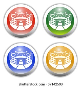 Sports Stadium Sign Glossy Buttons