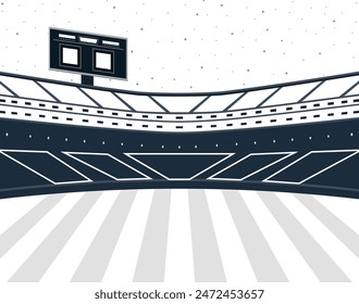 Sports Stadium Silhouette with large ground