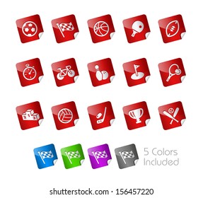 Sports // Stickers Series ---- It includes 5 color versions for each icon in different layers -----