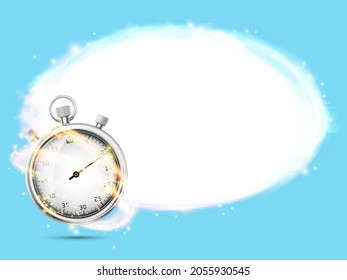 Sports stopwatch or timer with place for your text. Vector background