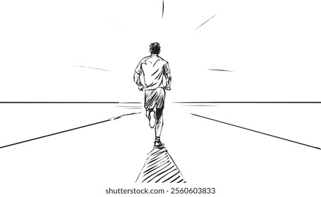 Sports Storyboard Running man Back view illustration