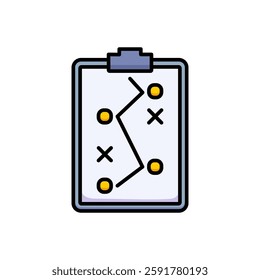 Sports Strategy Plan Illustration with Tactical Markings for Coaching and Game Planning