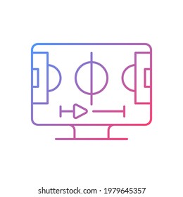 Sports streaming gradient linear vector icon. Watching live sporting events. Football, basketball games. Thin line color symbols. Modern style pictogram. Vector isolated outline drawing