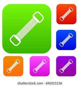 Sports stretchable belt set icon in different colors isolated vector illustration. Premium collection