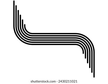 Sports stripe of black parallel lines on a white background in retro style. Vector striped pattern. Abstract vector black and white background.
