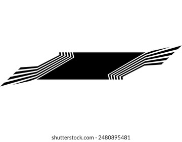 Sports striped pattern black on a white background. Design element. For sports car, motorcycle, boat, toy and sportswear applications. Vector background