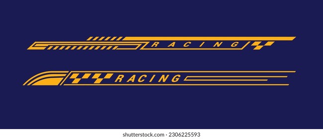 Sports stripes, car stickers black color. Racing decals for tuning.