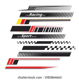 Sports stripes, car stickers. Racing decals for tuning.