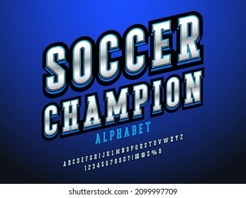 sports style alphabet design with uppercase, lowercase, numbers and symbols