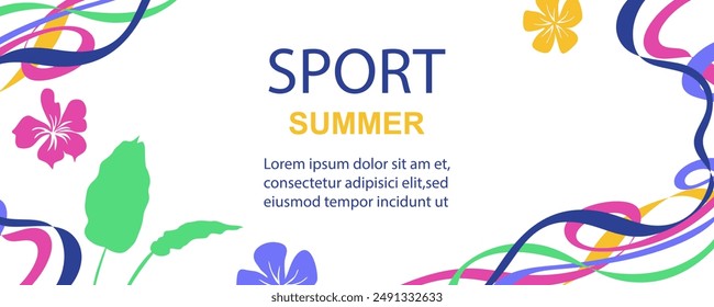 Sport Sommer Hintergrund mit bunten wellenförmigen Streifen. 