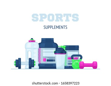 Die Vektorillustration der Sportergänzungen ist einzeln auf dem Hintergrund. Symbol-Set für den Aufbau im Flachstil