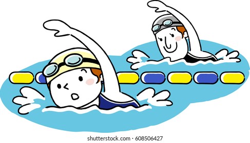 Sports Swimming Stock Vector (Royalty Free) 608506427 | Shutterstock