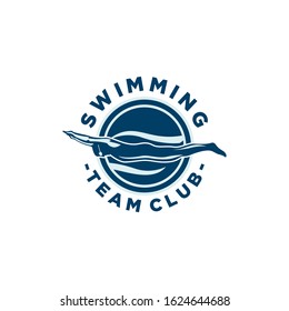 Sports Swimming Club Team Logo Template Vector