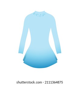 Trato deportivo de color azul gimnástico. Vestidos para patinar sobre hielo.
Ilustración vectorial aislada. Un uniforme de chica de una pieza. Trato femenino para entrenamiento.