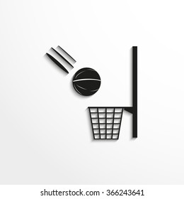 Sports symbol. Basketball. Vector icon.