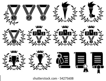 sports symbol set (vector; CMYK)