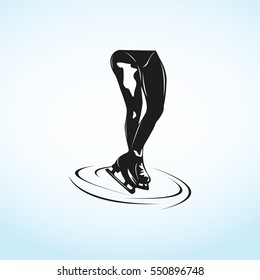 Sports symbols. Figure skating. Vector illustration.