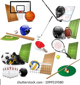 Sports symbols icons collection. various colours design
