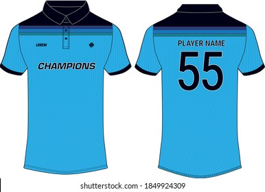 Sports t shirt Jersey design concept  for cricket Illustrator Vector template.