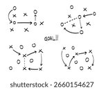 Sports tactical layout with player position and arrow