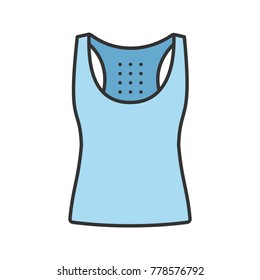 Sports tank top color icon. Sleeveless t-shirt. Isolated vector illustration