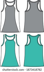 Sports Tank Top For Women vector template pattern
