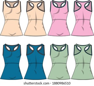 Sports Tank Top For Women vector template pattern