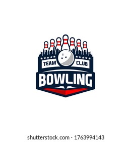 Sports TEam Bowling Club Logo template Vector