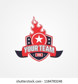 Sports team or campaign or national and patriotic badge logo template