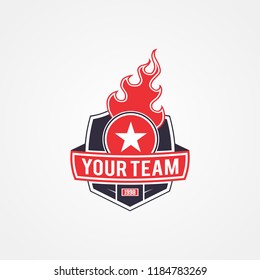 Sports team or campaign or national and patriotic badge logo template